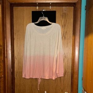 Ultra Flirt Pink and White 3/4 Sleeve Blouse